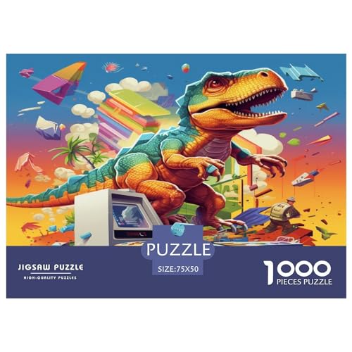 Dinosaurier-Puzzle, 1000 Teile, für Erwachsene, Puzzle für Erwachsene, 1000 Teile, Lernspiele, 1000 Teile (75 x 50 cm) von XJmoney