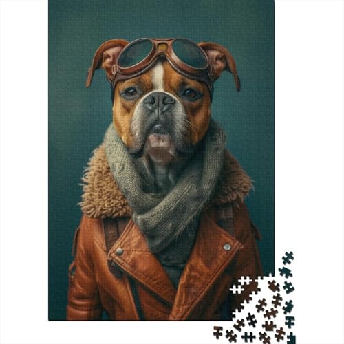 Dog_dressed Anti-Stress-Puzzle aus 100% recyceltem Karton für Kinder und Erwachsene ab 12 Jahren, Halloween-Geschenke, 38 x 26 cm / 1000 Teile von XJmoney