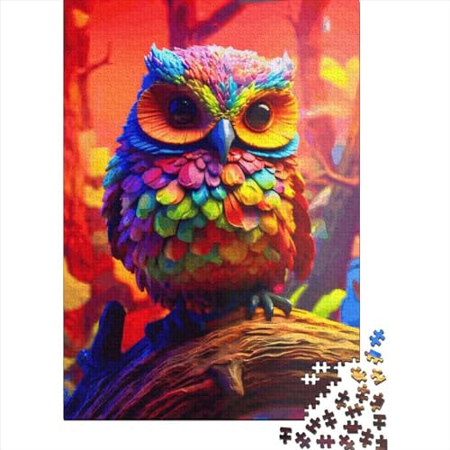 Eulenpuzzle, bunt, hartes Papier, rechteckig, für Frauen, Männer, Ostergeschenke, 70 x 50 cm, 1000 Stück Eulenpuzzle, bunt, hartes Papier, rechteckig, für Frauen, Männer, Ostergeschenke, 70 x 50 cm, 1000 Stück von XJmoney