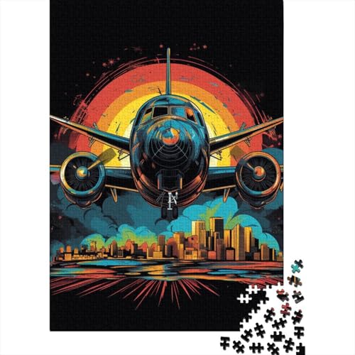 Flugzeug-Puzzle aus Pappe, rechteckig, 100 % recycelt, für Jungen oder Mädchen, 70 x 50 cm, 1000 Teile von XJmoney