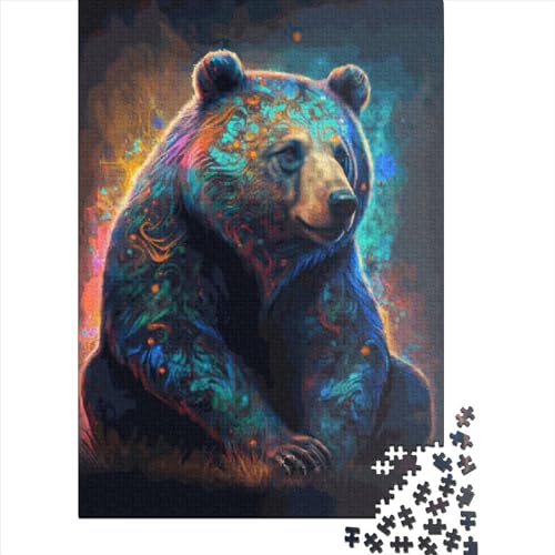 Galaxy Bär Puzzle personalisierbare Bilder Puzzle aus 100% recyceltem Karton für Jungen oder Mädchen 70x50cm/1000 Teile von XJmoney