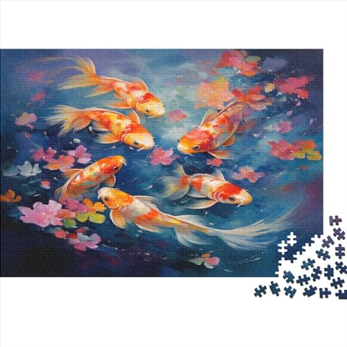 Goldfisch-Puzzle für Erwachsene, 1000, klassisches Puzzle, entspannendes Holzpuzzlespiel, Denksportaufgabe, 1000 Teile (75 x 50 cm) von XJmoney