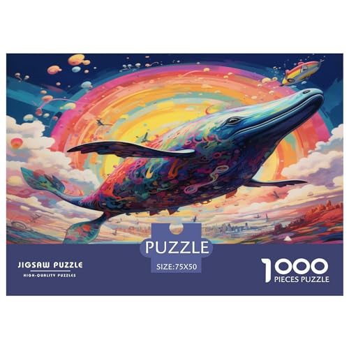 Holzpuzzle 1000 Teile Abstrakte_Malerei Puzzle Kreatives Rechteckpuzzle Tolles Puzzle für Erwachsene 1000 Teile (75x50cm) von XJmoney