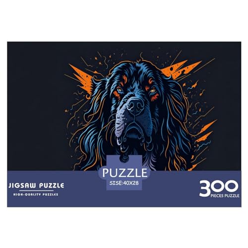 Hund 300-teiliges Puzzle für Erwachsene, kreatives rechteckiges Puzzle, Holzpuzzle, Puzzle, Geschenk für Freunde, Familie, 300 Stück (40 x 28 cm) von XJmoney