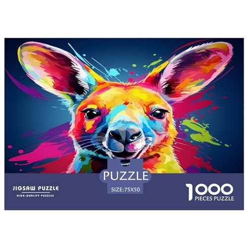 Känguru-Puzzle für Erwachsene, 1000 Teile, Kinderspielzeug, Familien-Puzzlespiele, Weihnachten, Geburtstag, Geschenke, Puzzle, pädagogisch, für Jungen und Mädchen, 1000 Teile (75 x 50 cm) von XJmoney