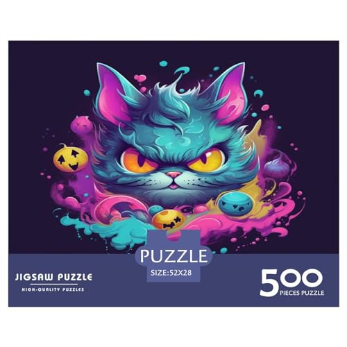 Kitty 500-teiliges Puzzle für Erwachsene – Puzzles für Teenager – Geschenke – Holzpuzzles – Entspannungspuzzlespiele – Denksport-Puzzle 500 Teile (52 x 38 cm) von XJmoney