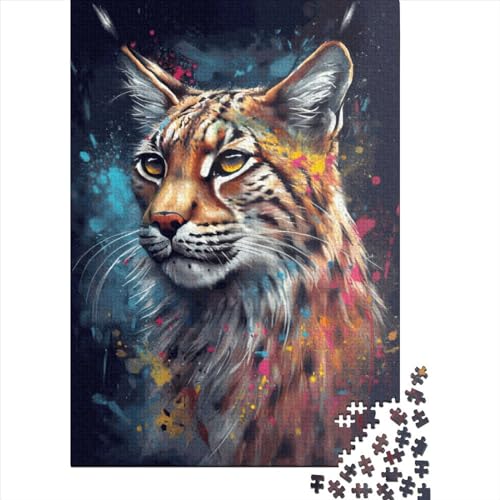 Lynx Malpuzzle Puzzle Puzzle aus 100% recyceltem Karton für Kinder Erwachsene Geburtstagsgeschenk 38x26cm/1000 Teile von XJmoney