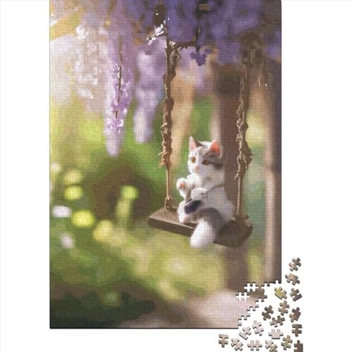 Niedliches Kätzchenpuzzle, herausfordernd und anregend, rechteckiges Papierpuzzle für Kinder und Erwachsene, Ostergeschenk, 70 x 50 cm, 1000 Stück von XJmoney