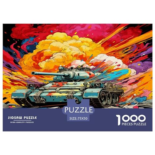 Panzer, Puzzles 1000 Teile Puzzle für Erwachsene Intellektuelles Spiel Puzzlespielzeug für Erwachsene Kinder 1000 Teile (75 x 50 cm) von XJmoney