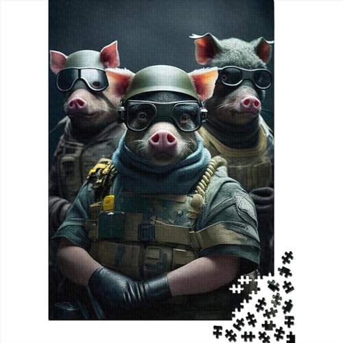 Pig Force 1 Puzzle 100% recycelter Karton Puzzle 100% recycelter Karton für Erwachsene Jugendliche Ostergeschenke 70 x 50 cm / 1000 Stück von XJmoney