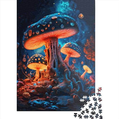 Pilzpuzzle Wald 100% recycelter Karton Premium-Puzzle für Kinder Erwachsene Weihnachtsgeschenke 38x26cm/1000 Teile von XJmoney