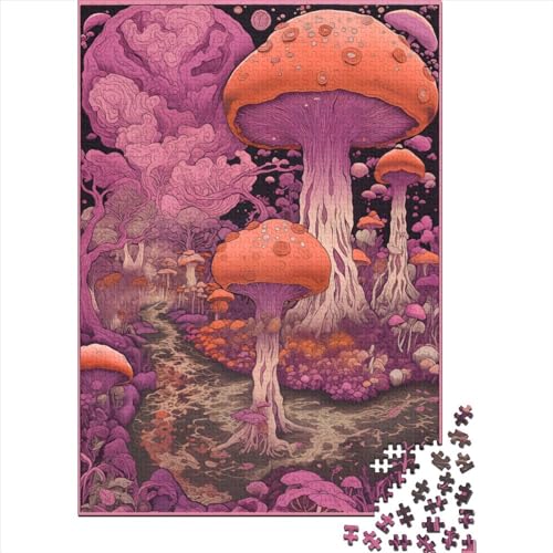 Psychedelisches Pilzpuzzle Dekompressionsspielzeug 100% recyceltes Karton-Puzzle für Kinder Erwachsene Halloween-Geschenke 70x50cm/1000 Stück von XJmoney