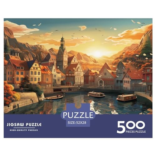 Puzzle „Reflected“-Puzzles für Erwachsene, 500 Teile, Holzpuzzle, Wandkunst-Puzzlespiele, 500 Teile (52 x 38 cm) von XJmoney