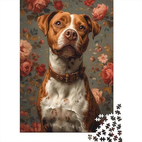 Puzzle Art Brown Dog Anti-Stress 100% recycelter Karton für Kinder und Erwachsene ab 12 Jahren, Halloween-Geschenke 38 x 26 cm / 1000 Teile von XJmoney