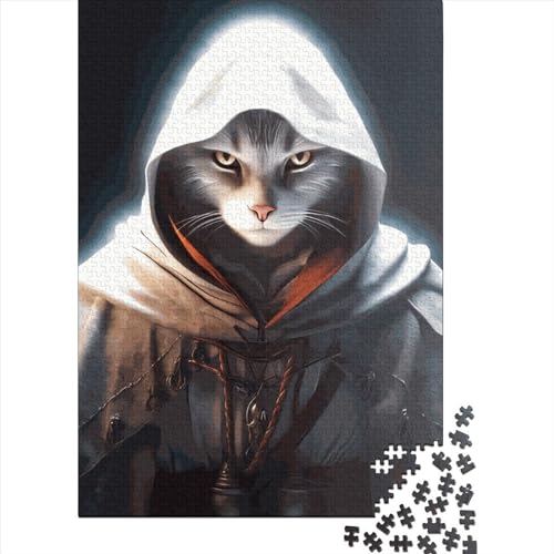 Puzzle Assassins Cat 100% recycelter Karton Puzzle 100% recycelter Karton für Erwachsene Jugendliche Ostergeschenke 38x26cm/1000 Stück von XJmoney