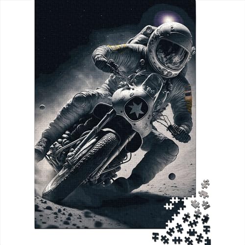 Puzzle Astronaut in Moto4 100% recycelter Karton Puzzle 100% recycelter Karton für Erwachsene Jugendliche Ostergeschenke 38 x 26 cm / 1000 Stück von XJmoney