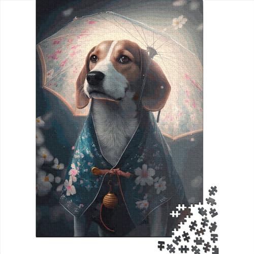Puzzle Beagle schwierige Herausforderung Premium-Puzzle aus Karton für Kinder und Erwachsene ab 12 Jahren 70 x 50 cm / 1000 Stück von XJmoney
