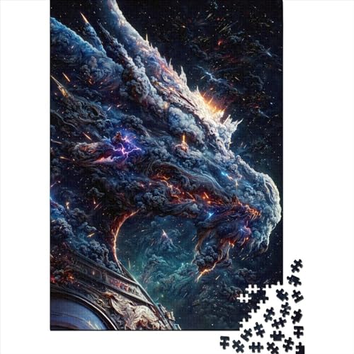 Puzzle Blue Old Space Dragon Umweltfreundliche Materialien Puzzle aus 100% recyceltem Karton für Kinder und Erwachsene ab 12 Jahren 70 x 50 cm / 1000 Teile von XJmoney