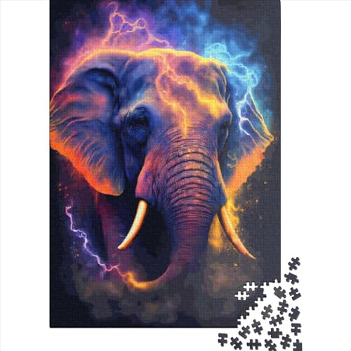 Puzzle Elefant Stern Puzzle rechteckig buntes Papier für Jungen oder Mädchen 70 x 50 cm / 1000 Stück von XJmoney