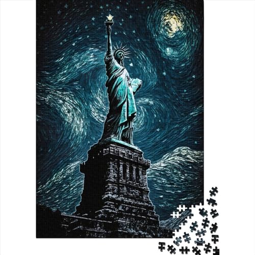 Puzzle Gemälde Freiheitsstatue 100% recycelter Karton Puzzle 100% recycelter Karton für Erwachsene Jugendliche Ostergeschenke 70x50cm/1000 Stück von XJmoney