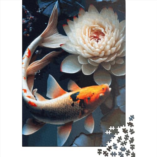 Puzzle Koi Fish Buntes Puzzle aus 100% recyceltem Karton für Frauen und Männer, Weihnachtsgeschenke 70x50cm/1000 Teile von XJmoney