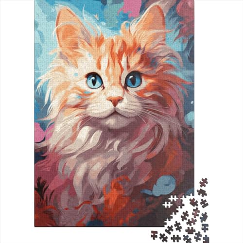 Puzzle Pixel Cat 100% recycelter Karton Puzzle 100% recycelter Karton für Erwachsene und Kinder Geschenke zum Kindertag 70x50cm/1000 Teile von XJmoney