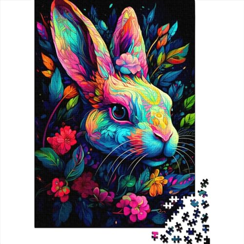 Puzzle Rabbit4 Alter 18 Jahre Upe Lernspiele Rechteckiges Papierpuzzle für Frauen Männer Ostergeschenk 70x50cm/1000 Stück von XJmoney