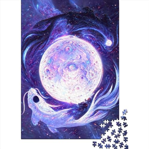 Puzzle Space Koi Fish 100% recycelter Karton Puzzle 100% recycelter Karton für Erwachsene und Jugendliche Ostergeschenke 70 x 50 cm / 1000 Stück von XJmoney
