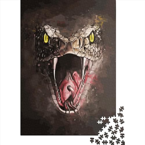 Puzzle Splatter Cobra Anti-Stress-Puzzle aus 100% recyceltem Karton für Kinder und Erwachsene ab 12 Jahren Halloween-Geschenke 38 x 26 cm / 1000 Teile von XJmoney