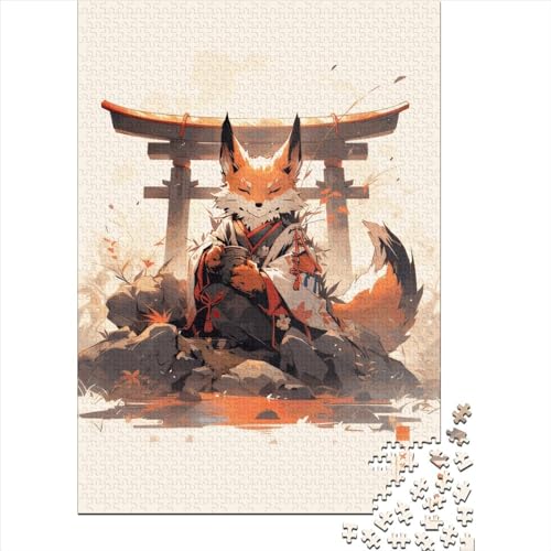 Puzzle Torii Fox Family Herausfordernde Spiele Premium-Puzzle aus Karton für Jungen oder Mädchen Weihnachtsgeschenke 70 x 50 cm / 1000 Teile von XJmoney