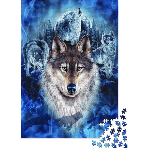 Puzzle Wolf, rechteckig, buntes Papier, für Jungen oder Mädchen, 70 x 50 cm, 1000 Stück von XJmoney