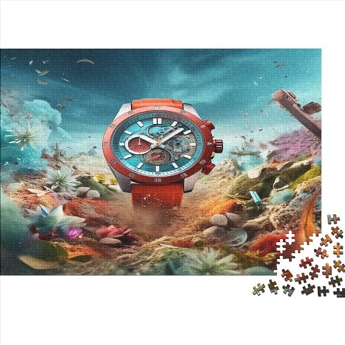 Puzzle für Erwachsene, 1000 Teile, Uhr-Puzzle, kreatives rechteckiges Puzzle, Dekomprimierungsspiel, 1000 Teile (75 x 50 cm) von XJmoney