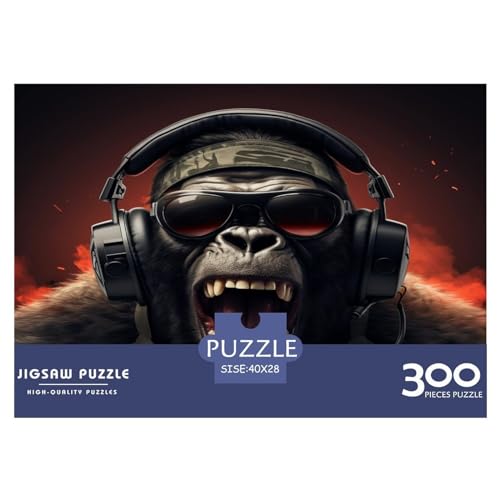 Puzzle für Erwachsene, 300 Teile, Musik-King-Kong-Puzzle, kreatives rechteckiges Puzzle, Dekomprimierungsspiel, 300 Teile (40 x 28 cm) von XJmoney
