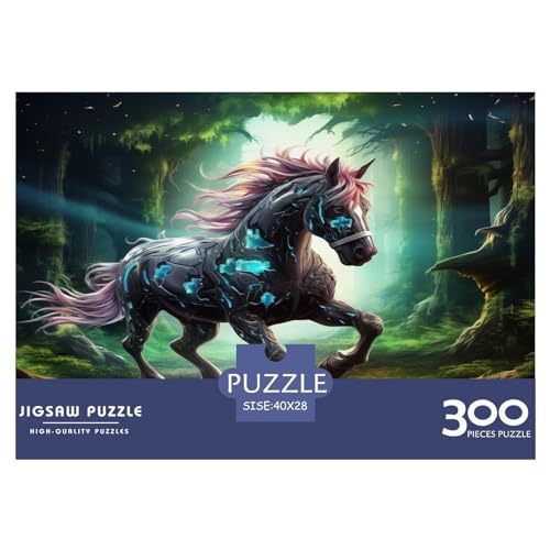 Puzzle für Erwachsene, 300 Teile, Mysterious_Unicorn_ Puzzle, kreatives rechteckiges Puzzle, Dekomprimierungsspiel, 300 Teile (40 x 28 cm) von XJmoney