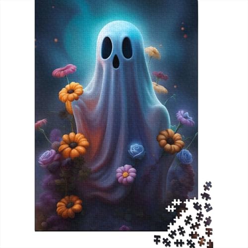 Puzzle für Erwachsene, 500 Teile, süßes Cartoon-Geister-Puzzle, Holzpuzzle für Teenager und lustige Puzzlespiele, 500 Teile (52 x 38 cm) von XJmoney