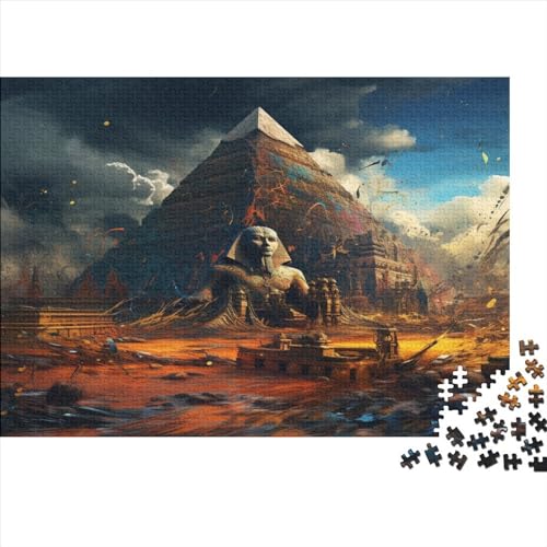 Puzzle für Kinder, ägyptischer Pharao, 1000 Teile, Puzzle für Erwachsene, Holzpuzzle für Erwachsene und Kinder, Stressabbau, 1000 Teile (75 x 50 cm) von XJmoney