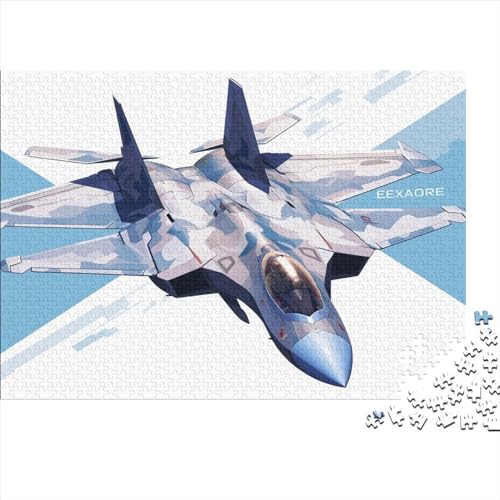 Puzzles 500 Teile für Erwachsene, Kampfflugzeug-Puzzle für Erwachsene, Holzbrettpuzzles, Familiendekoration, 500 Teile (52 x 38 cm) von XJmoney