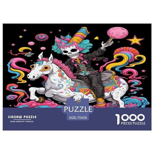 Puzzles für Erwachsene, 1000 Teile, Dämonischer Clown, kreative Holzpuzzles, praktisches Spiel, Puzzle, Familiendekoration, 1000 Teile (75 x 50 cm) von XJmoney