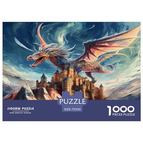 Puzzles für Erwachsene, 1000 Teile, Drachenfliegende Puzzles für Erwachsene, Holzbrettpuzzles, lustiges Geschenk, 1000 Teile (75 x 50 cm) von XJmoney