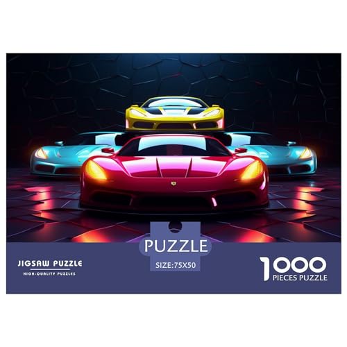 Puzzles für Erwachsene, 1000 Teile, Klassische Renn-Supercars, Holzpuzzle, entspannendes Puzzle-Puzzlespiel, Denksportaufgaben, 1000 Teile (75 x 50 cm) von XJmoney