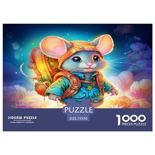 Puzzles für Erwachsene, 1000 Teile, süße Maus-Puzzles für Erwachsene, Holzbrett-Puzzles, lustiges Geschenk, 1000 Teile (75 x 50 cm) von XJmoney