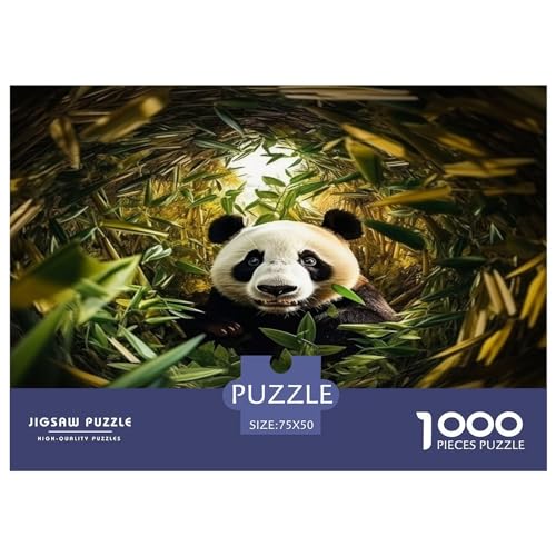 Puzzles für Erwachsene, 1000-teilige Puzzles für Erwachsene, kreativer Riesenpanda, rechteckige Puzzles, Holzpuzzle, Puzzle 1000 Teile (75 x 50 cm) von XJmoney