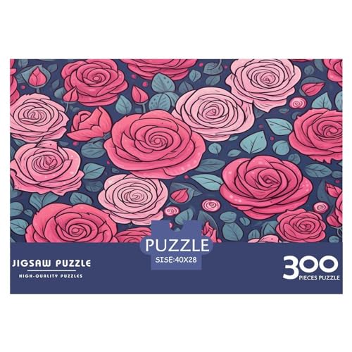 Puzzles für Erwachsene, 300 Teile, Rose, kreatives Holzpuzzle, praktisches Spiel, Familiendekoration, 300 Teile (40 x 28 cm) von XJmoney