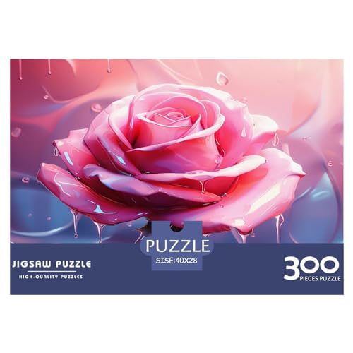 Puzzles für Erwachsene, 300 Teile, klassisches Rosen-Holzpuzzle, entspannendes Puzzlespiel, Denksportaufgaben, 300 Teile (40 x 28 cm) von XJmoney