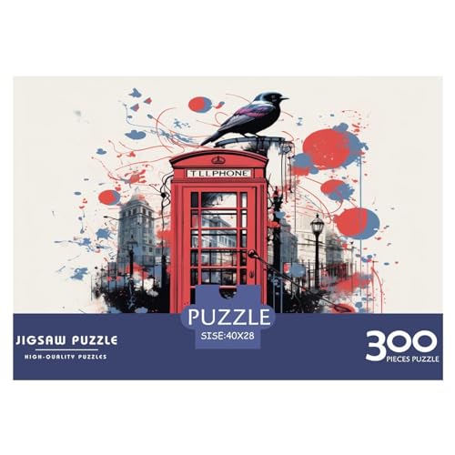 Puzzles für Erwachsene, 300-teiliges Puzzle für Erwachsene, London, kreative rechteckige Puzzles, Holzpuzzle, Puzzle 300 Teile (40 x 28 cm) von XJmoney