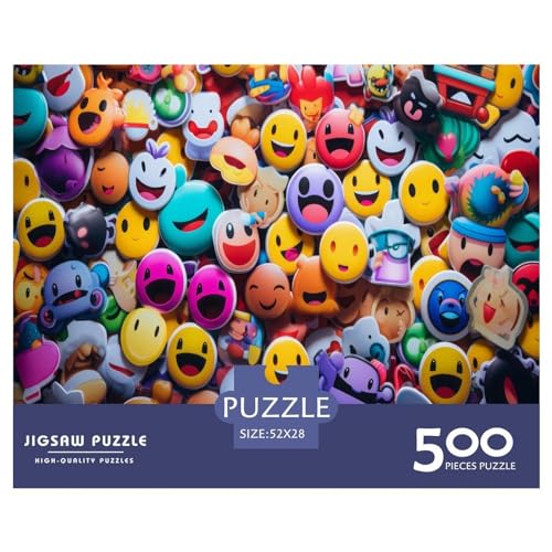 Puzzles für Erwachsene, 500 Teile, Smiley-Süßigkeiten, kreative Holzpuzzles, praktisches Spiel, Puzzle, Familiendekoration, 500 Stück (52 x 38 cm) von XJmoney