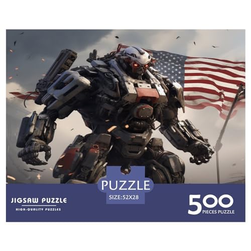 Puzzles für Erwachsene, 500 Teile, amerikanische Flaggen-Puzzles für Erwachsene, Holzbrett-Puzzles, lustiges Geschenk, 500 Teile (52 x 38 cm) von XJmoney