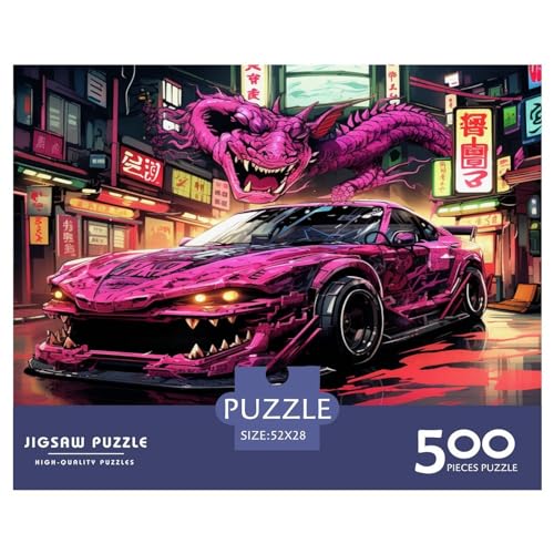 Puzzles für Erwachsene, 500-teiliges Puzzle für Erwachsene, kreatives rechteckiges Motorrad-Puzzle, Holzpuzzle, Puzzle 500 Teile (52 x 38 cm) von XJmoney
