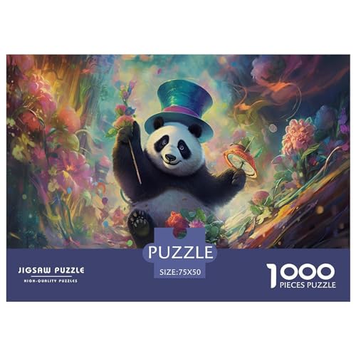 Puzzles für Erwachsene, Panda_Magician, Holzpuzzle, 1000 Teile, kreatives rechteckiges Puzzle, Denksportaufgaben, Spiel, 1000 Teile (75 x 50 cm) von XJmoney