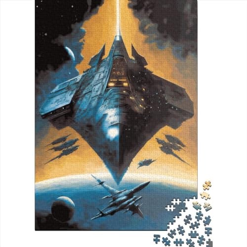 Raumschiff-Puzzle Lernspiel Rechteckiges Papierpuzzle für Erwachsene Geburtstagsgeschenk für Jugendliche 70x50cm/1000 Teile von XJmoney